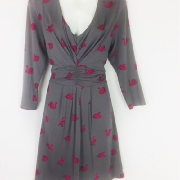 Boden Marion Jersey Tunic Gray Swan Print size 6R UK (Fits like a womens small) - Picture 1 of 4